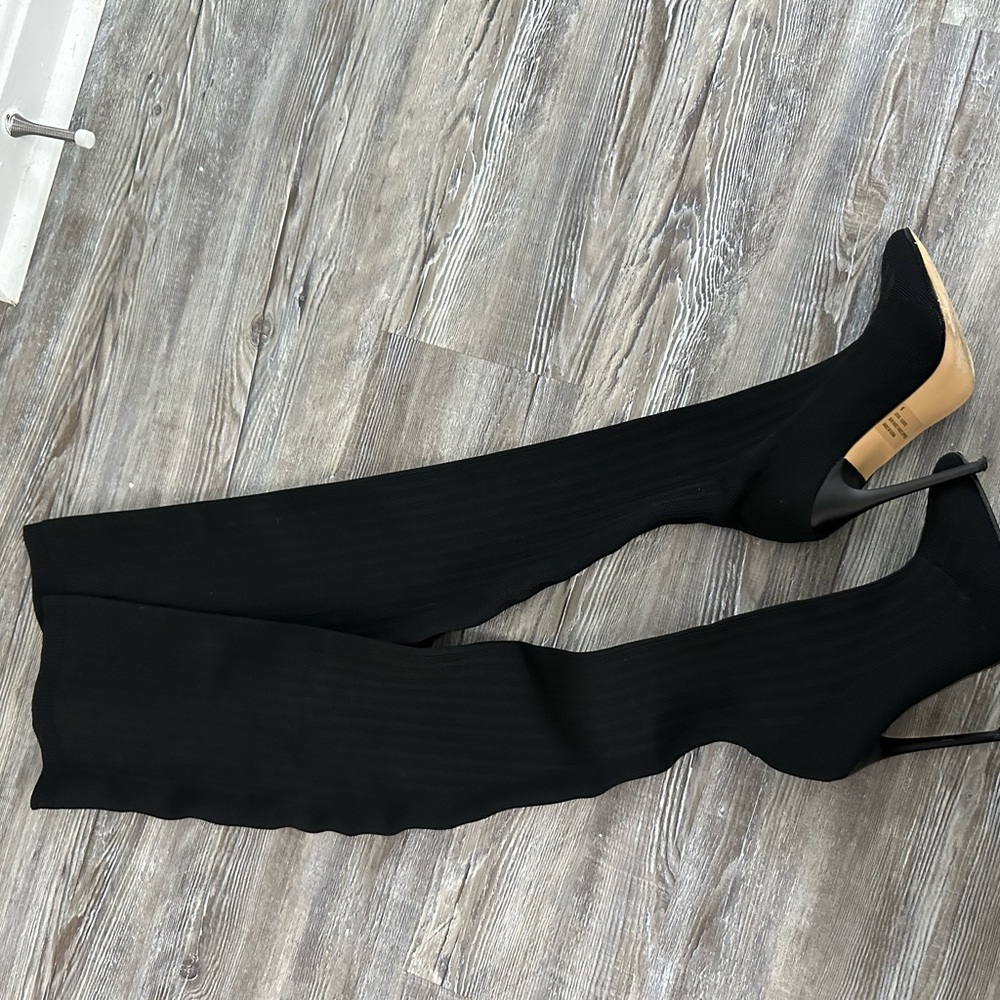 Black Over-the-Knee Heeled Boots